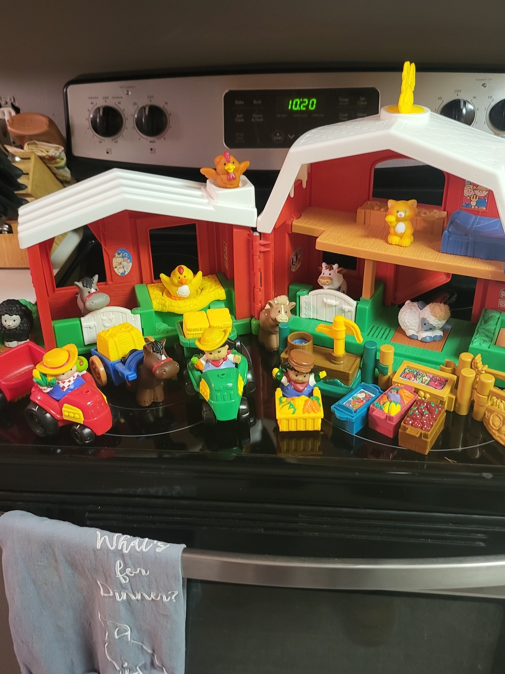 Vintage Fisher Price Little People Farm Barn Yard Play Set Sounds Animals